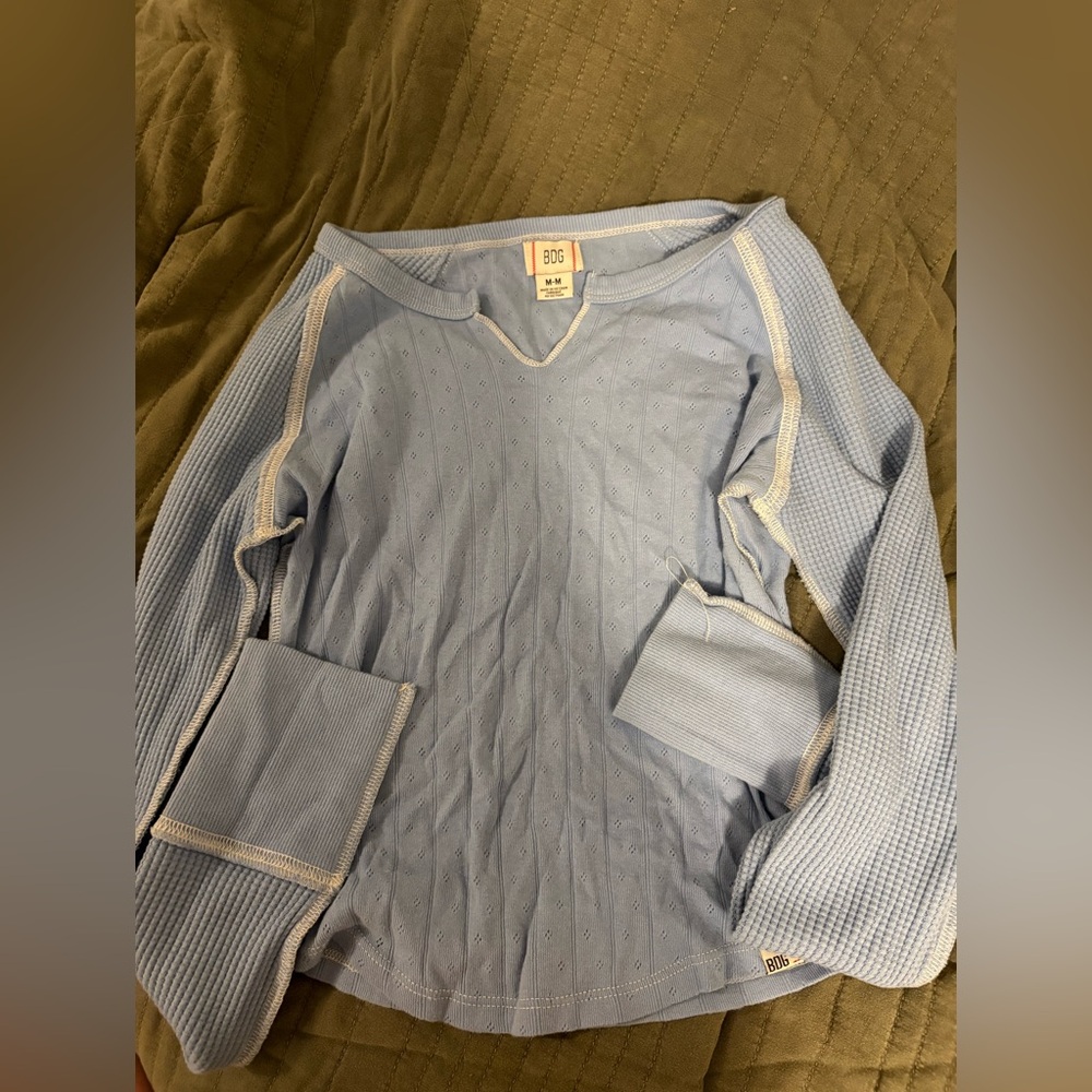 BDG Sky Blue Textured Knit Top